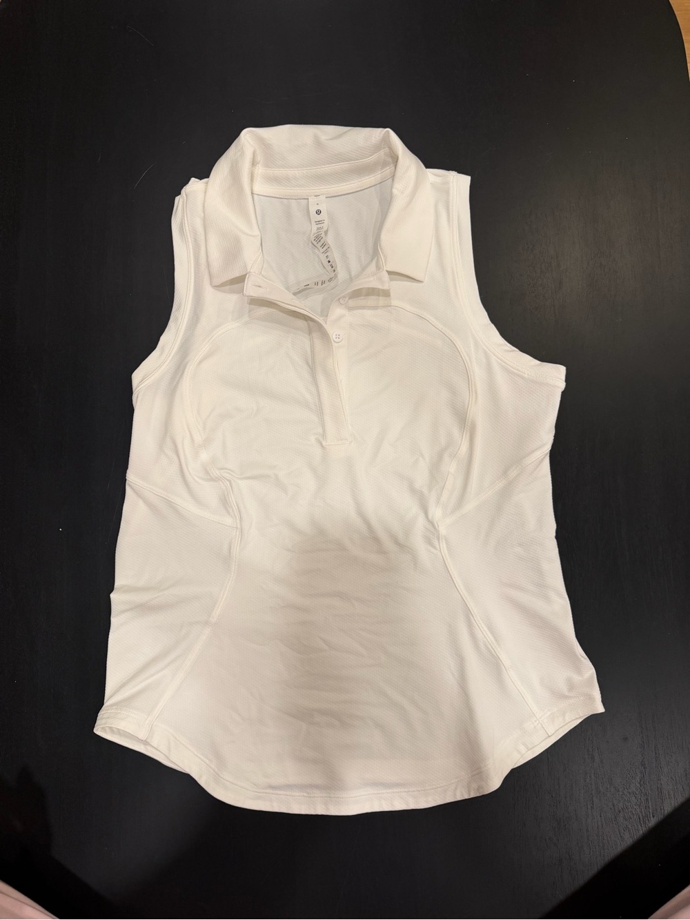 lululemon athletica White Sleeveless Polo Tank